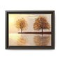 Framed Matte Canvas Wall Art — Golden Autumn Trees Reflection