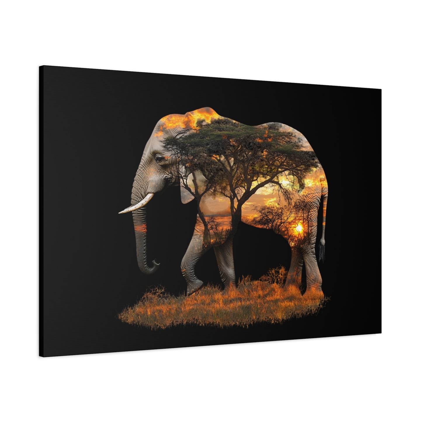 Elephant Tree Matte Canvas Art