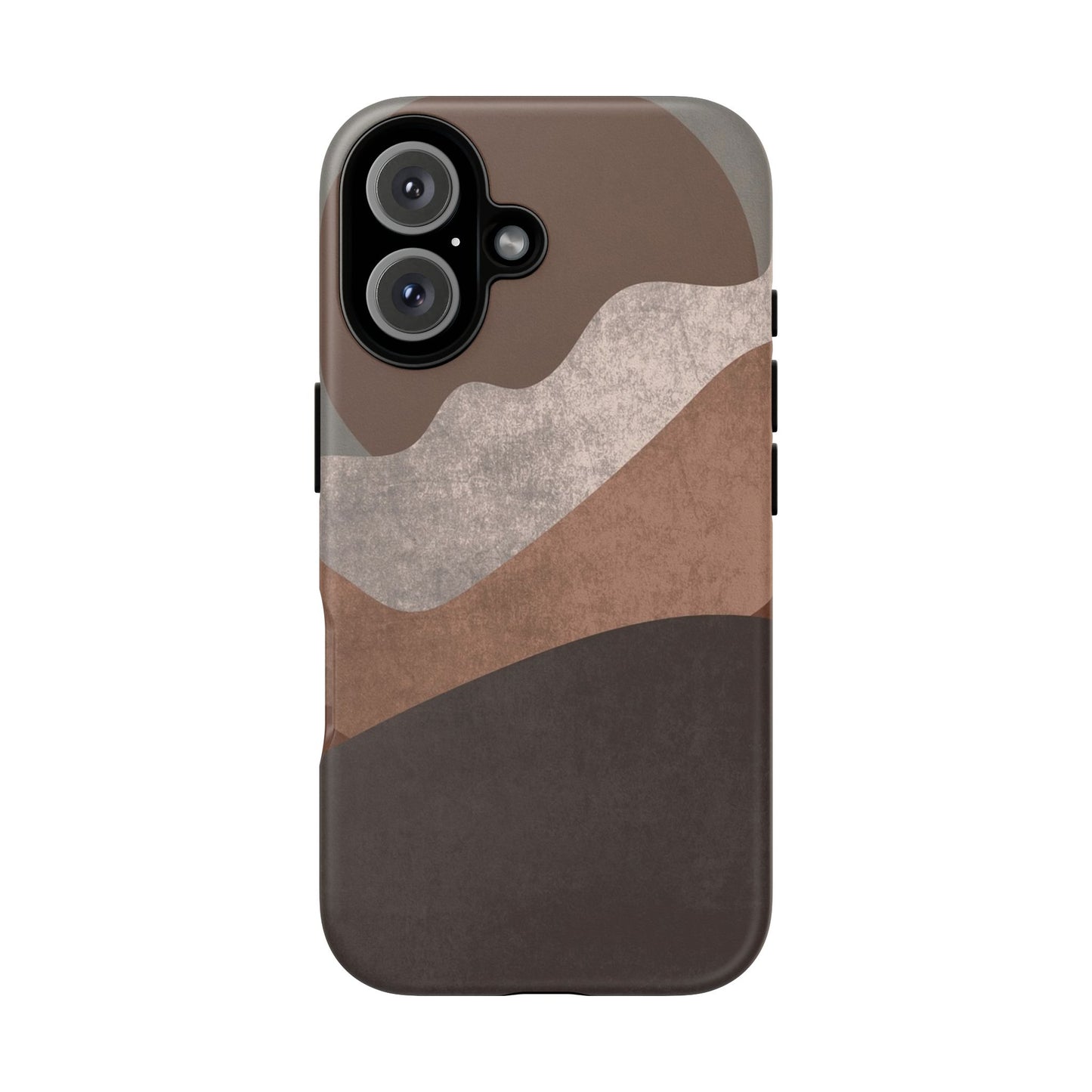 Abstract Earthtone Phone Case — Brown Layered Rugged Tough Case