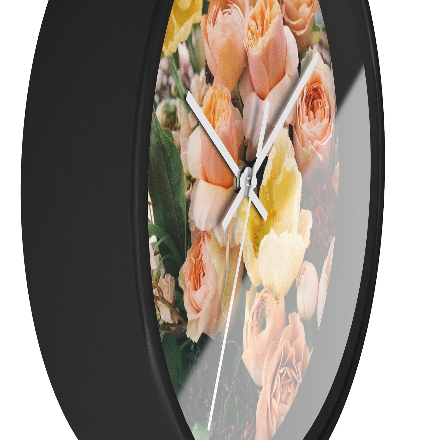 Floral Wall Clock - Elegant Home Decor, Flower Decor, Gift for Flower Lovers