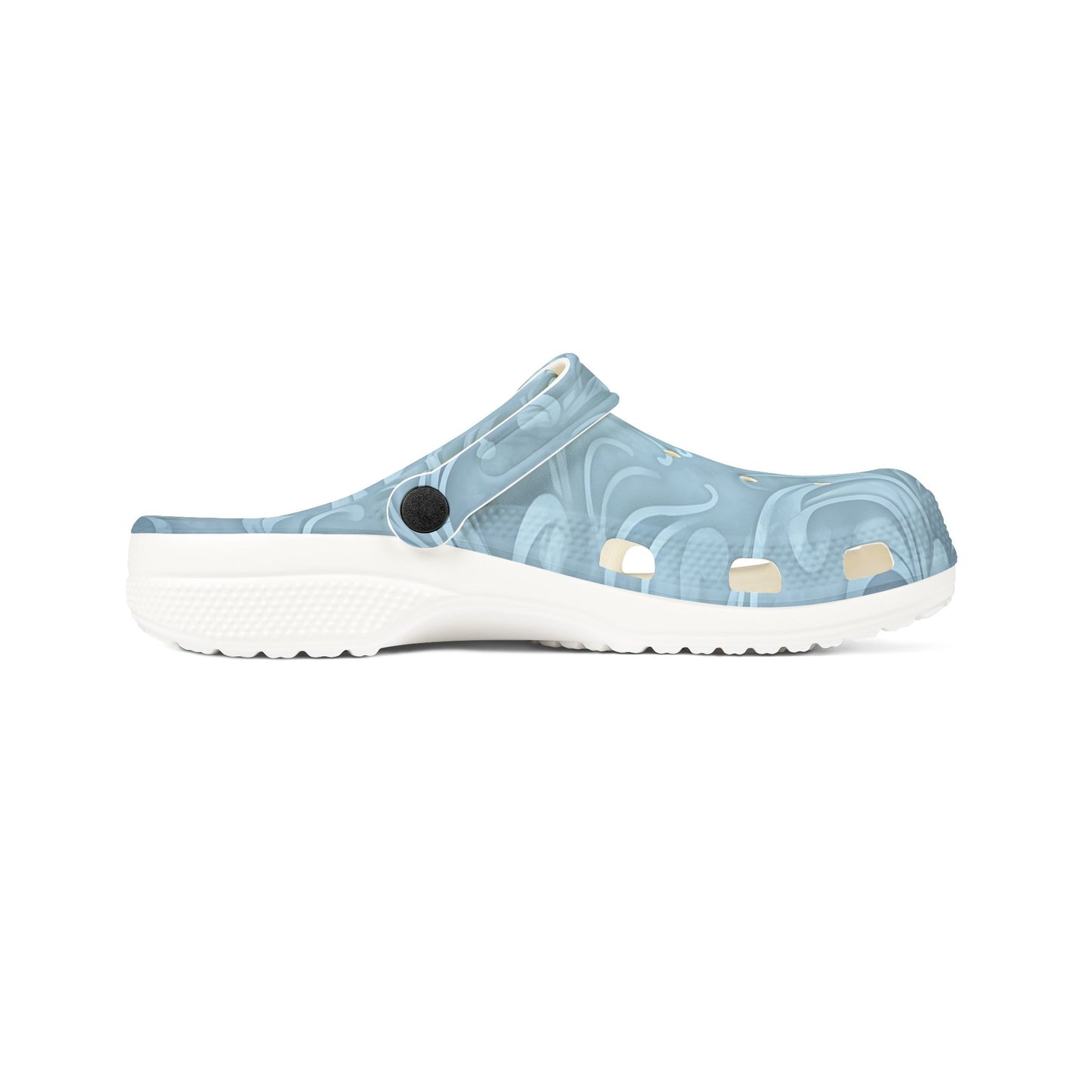 Blue Swirl EVA Foam Clogs — Comfortable Water-Friendly Slip-On Shoes