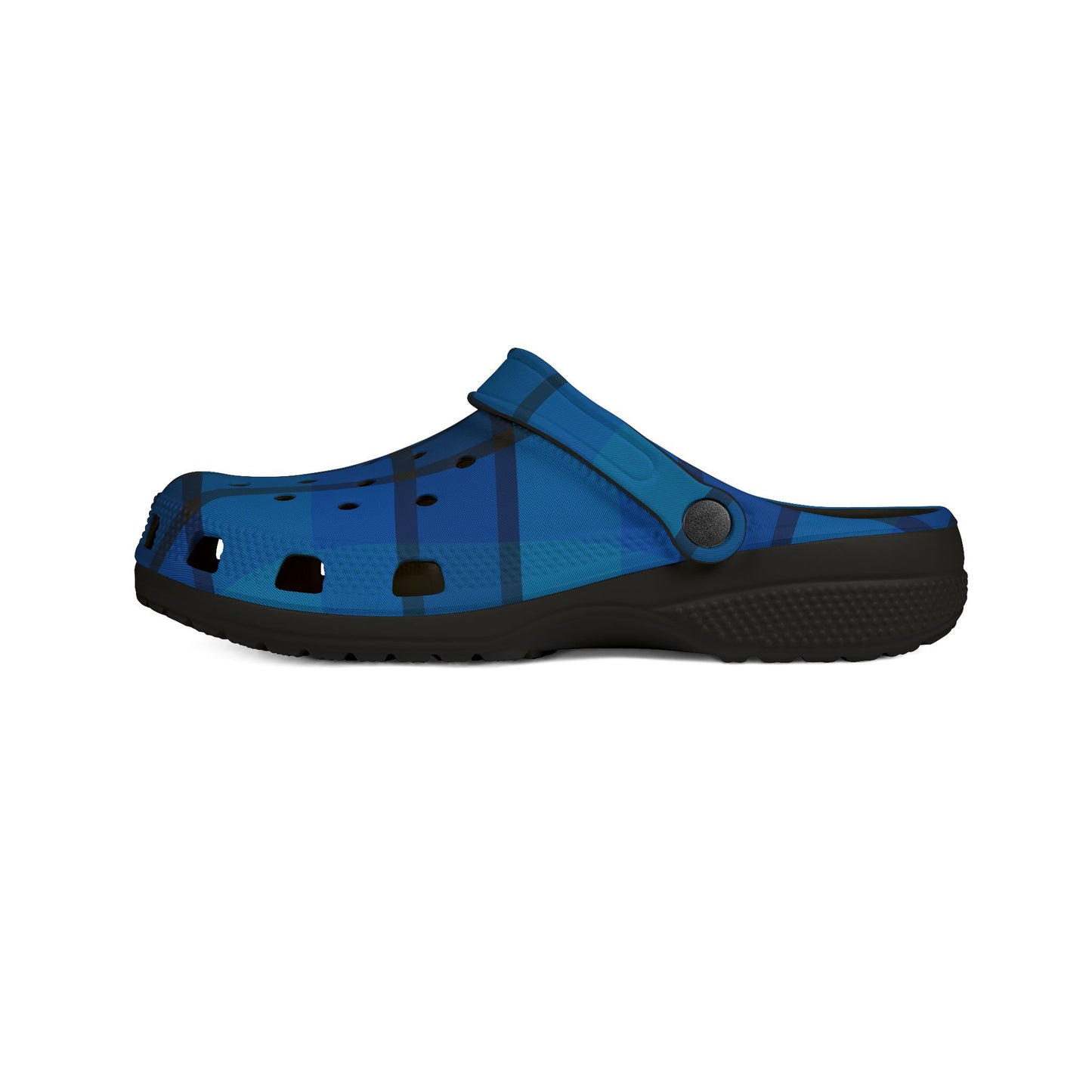 Blue Plaid EVA Foam Clogs — Lightweight Waterproof Garden Shoes