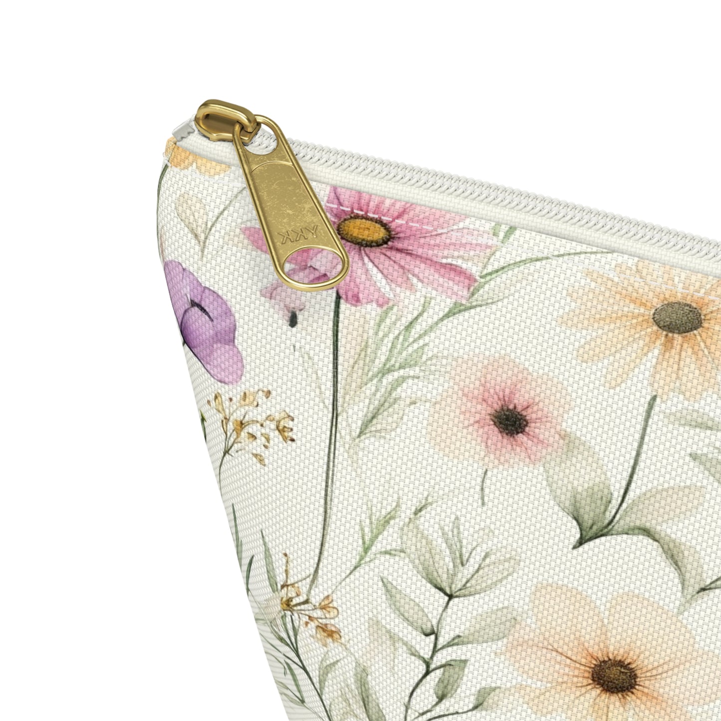 Floral Spring Makeup Pouch — Watercolor Wildflower Accessory Bag