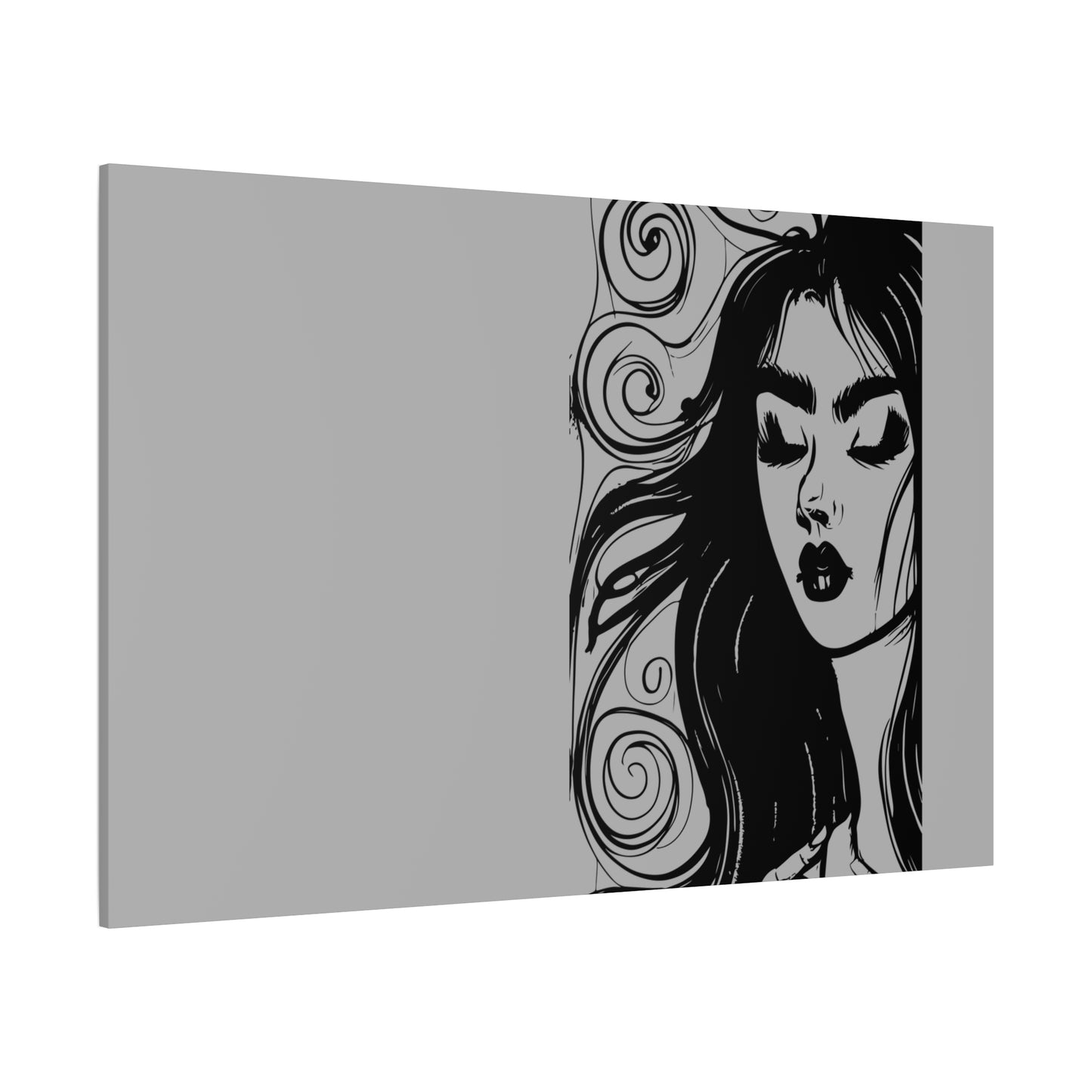 Gothic Woman Portrait Canvas Art — Matte Stretched Wall Decor