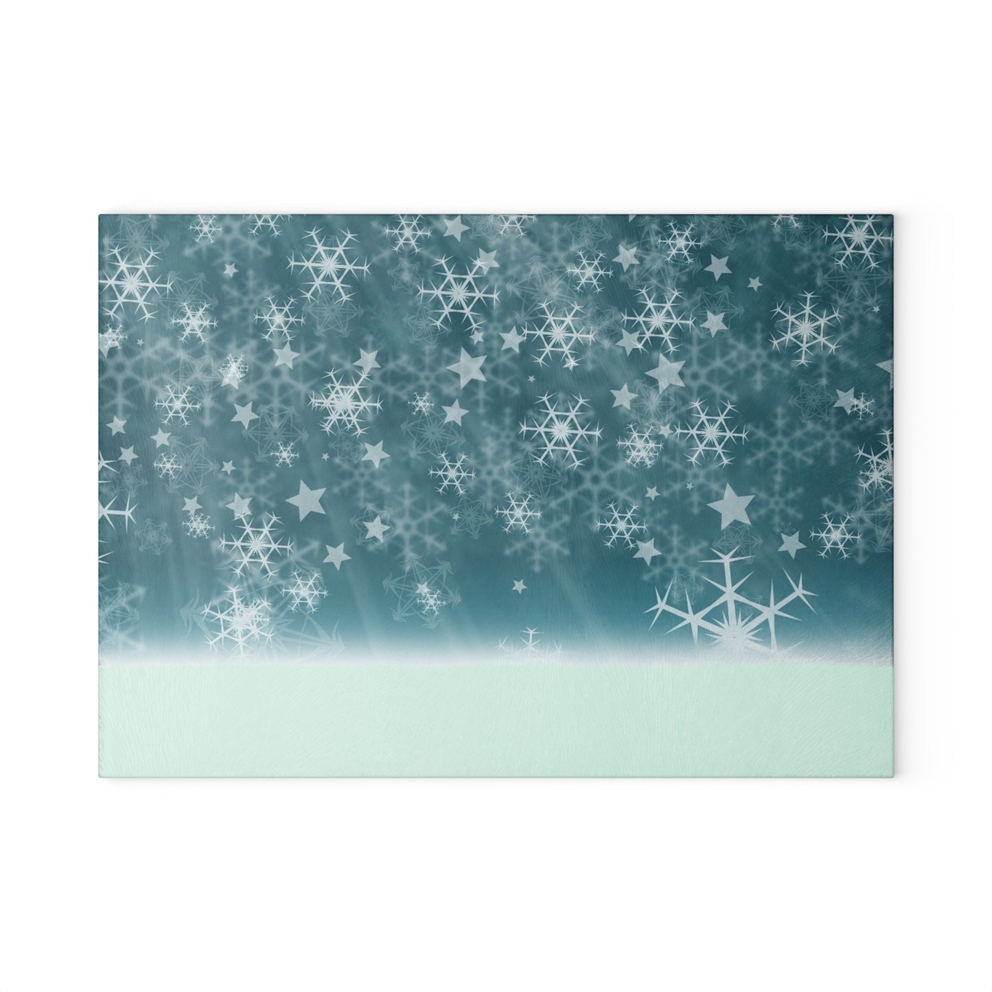 Winter Snowflake Glass Cutting Board – Frosty Holiday Kitchen Decor