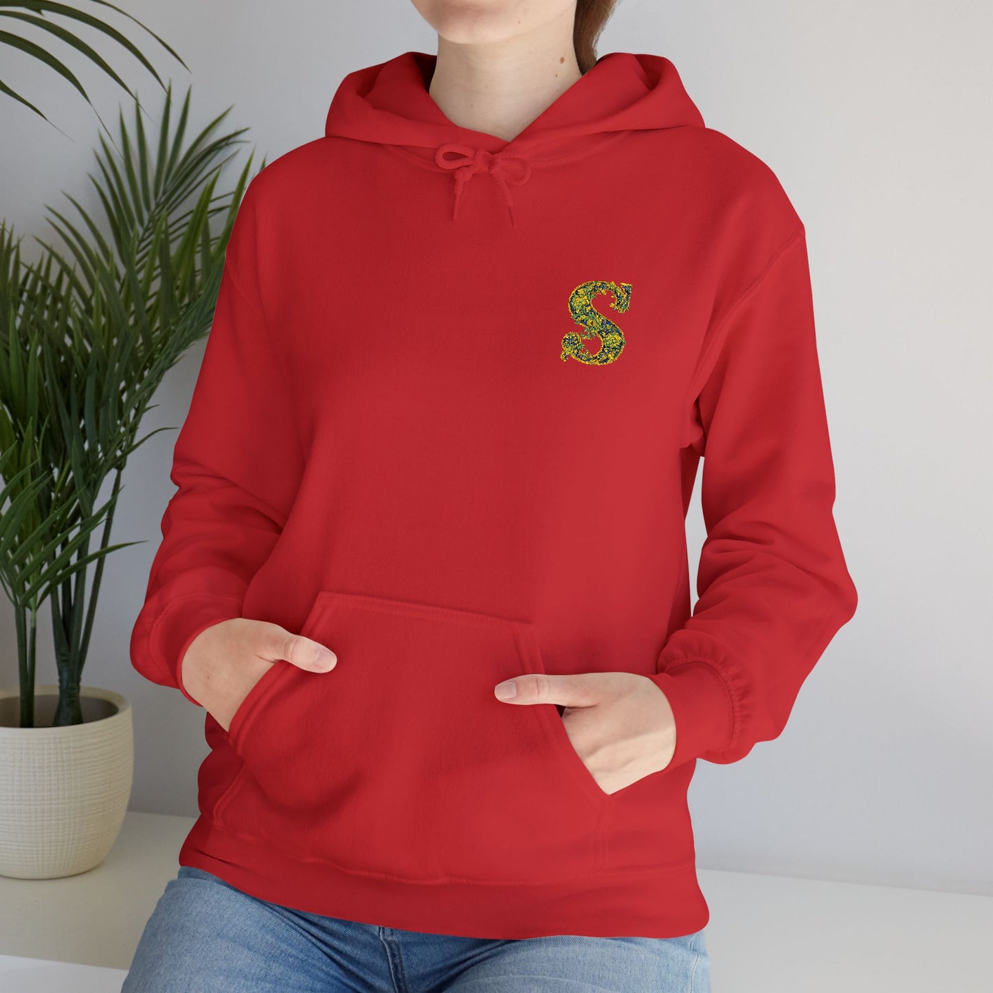 Floral S Initial Hoodie — Monogrammed Flower Letter Sweatshirt