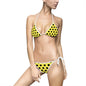 Polka Dot Women's Bikini Swimsuit, Triangle Swimwear, Cute Beach Outfit, Summer Holiday Swim, Pool Party Essential, Vibrant Swimwear