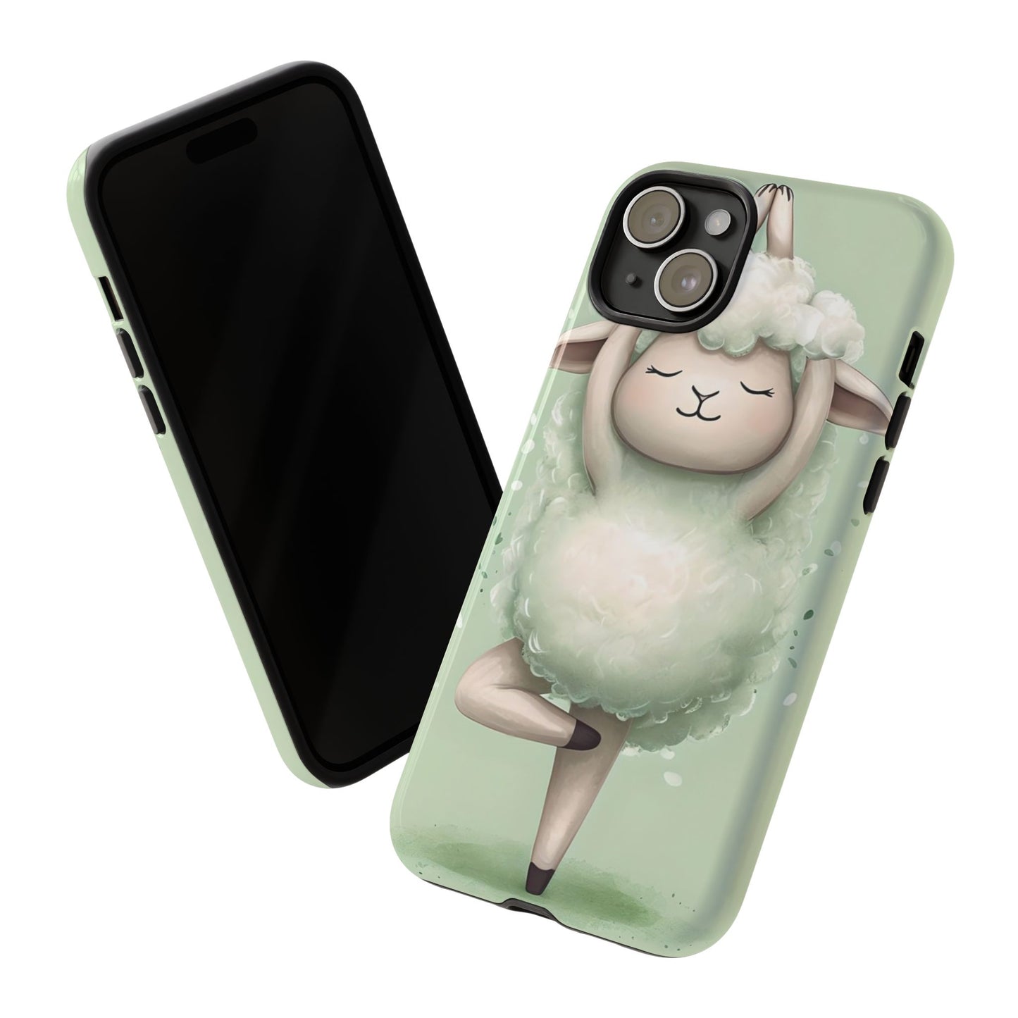 Cute Yoga Sheep Phone Case — Pastel Lamb Ballerina Protective Cover