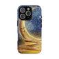 Moonlit Smile Phone Case — Starry Night Crescent Moon iPhone Cover