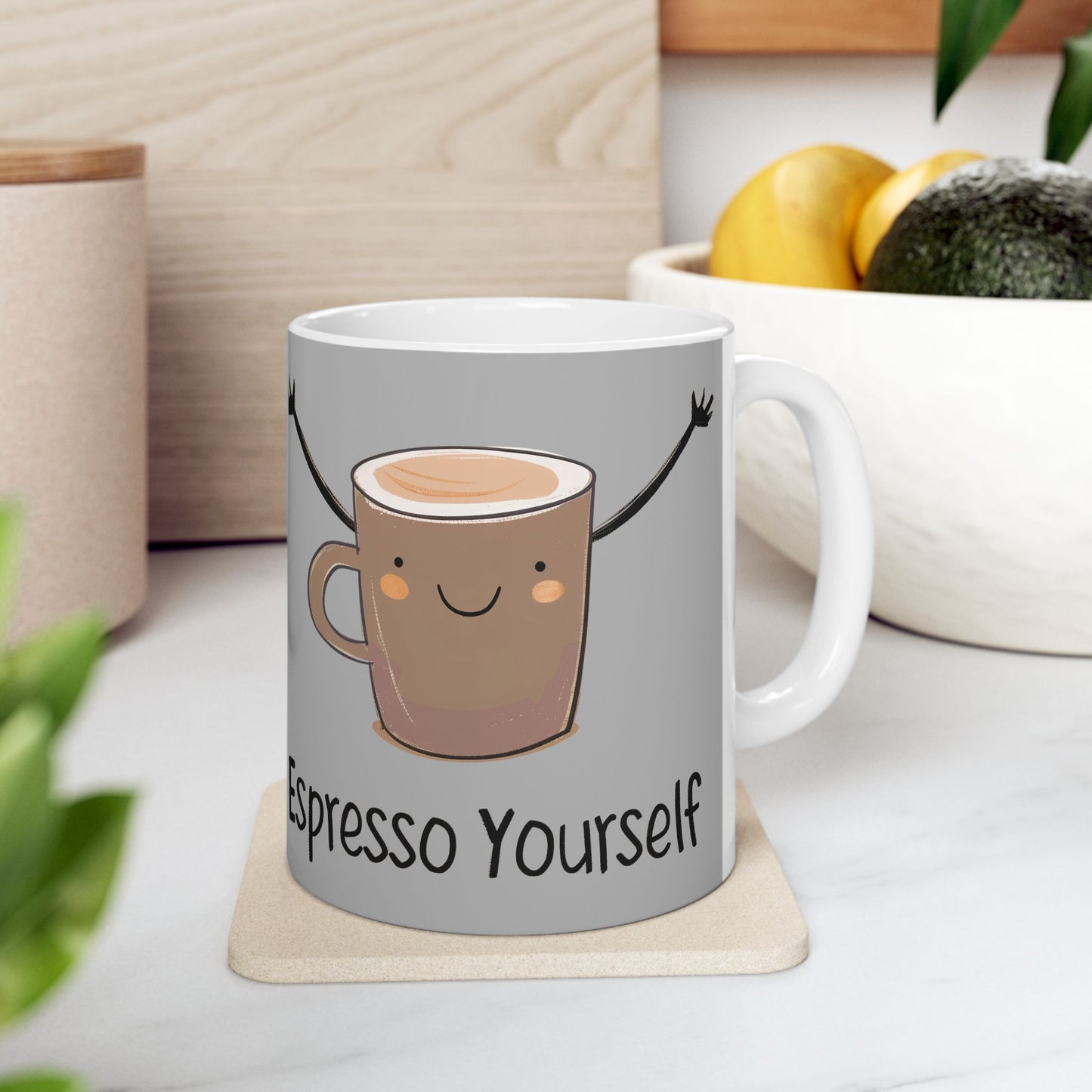 Espresso Yourself Funny Coffee Mug — Cute High-Five Coffee Cups (11oz & 15oz)