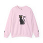 Black Cat Crewneck Sweatshirt — Cute Witchy Halloween Cat Pullover
