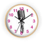 Red Numbers Optical Stripe Wall Clock | Black White Vertical Lines