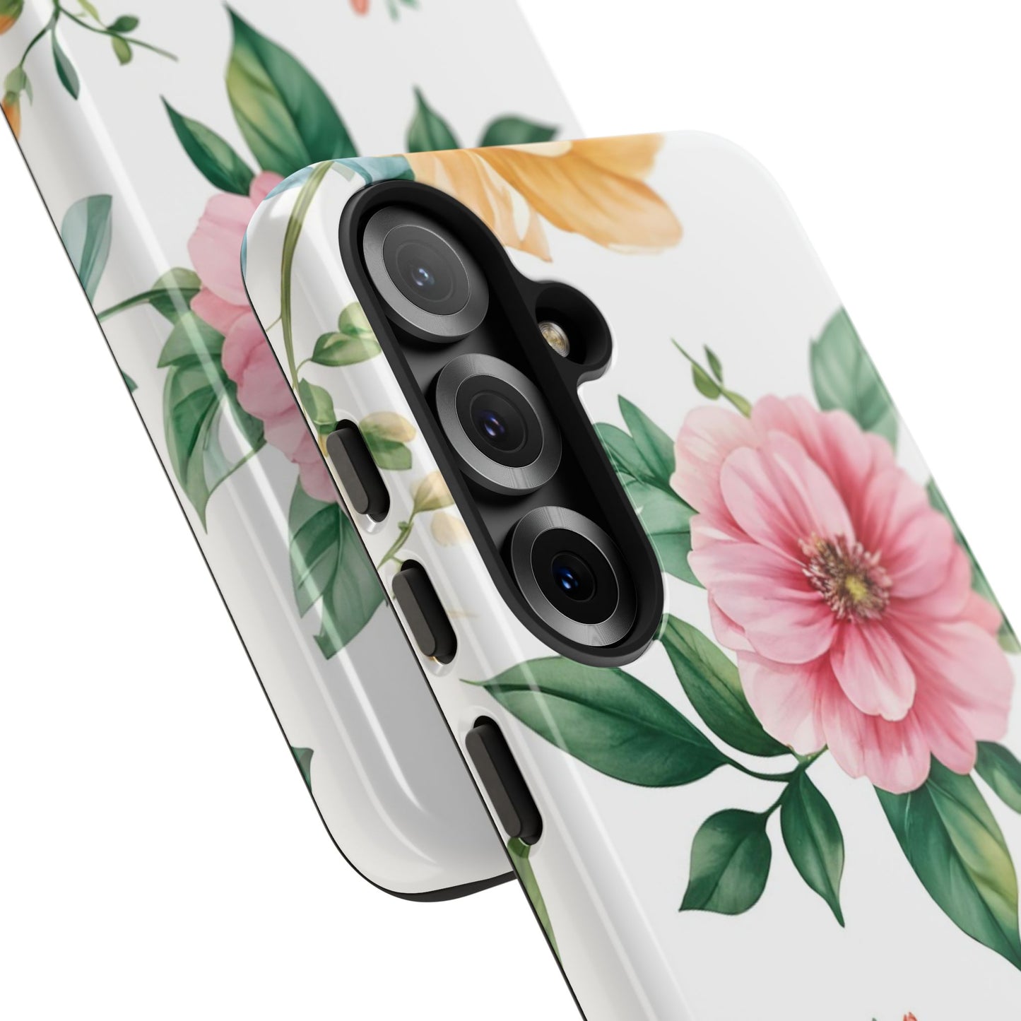 Floral Tough Phone Case — Pink Peony Protective Phone Cover
