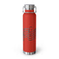22oz Insulated Water Bottle — Red Musical Notes Stainless Steel Vacuum Bottle