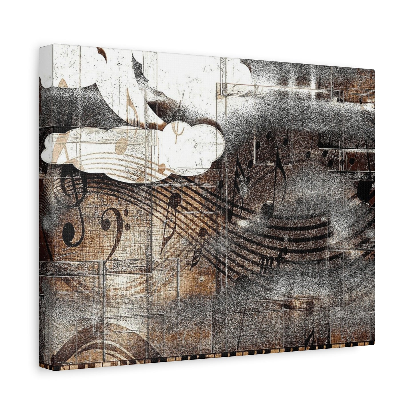 Abstract Musical Notes Matte Stretched Canvas Art (1.25")