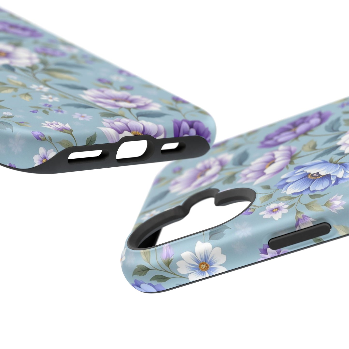 Floral Purple Peony Phone Case — Magnetic Impact‑Resistant Protective Cover