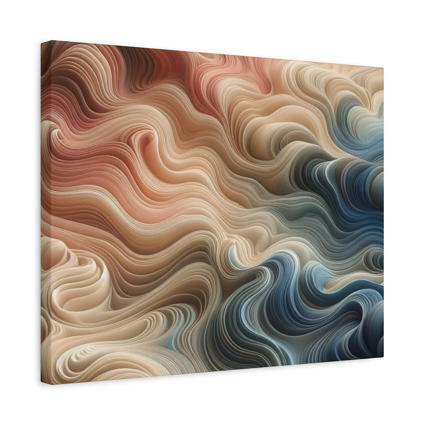 Abstract Swirl Matte Canvas Wall Art — Fluid Earth Tones, Stretched 1.25"