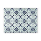Floral Tile Glass Cutting Board — Blue Patterned Kitchen Trivet