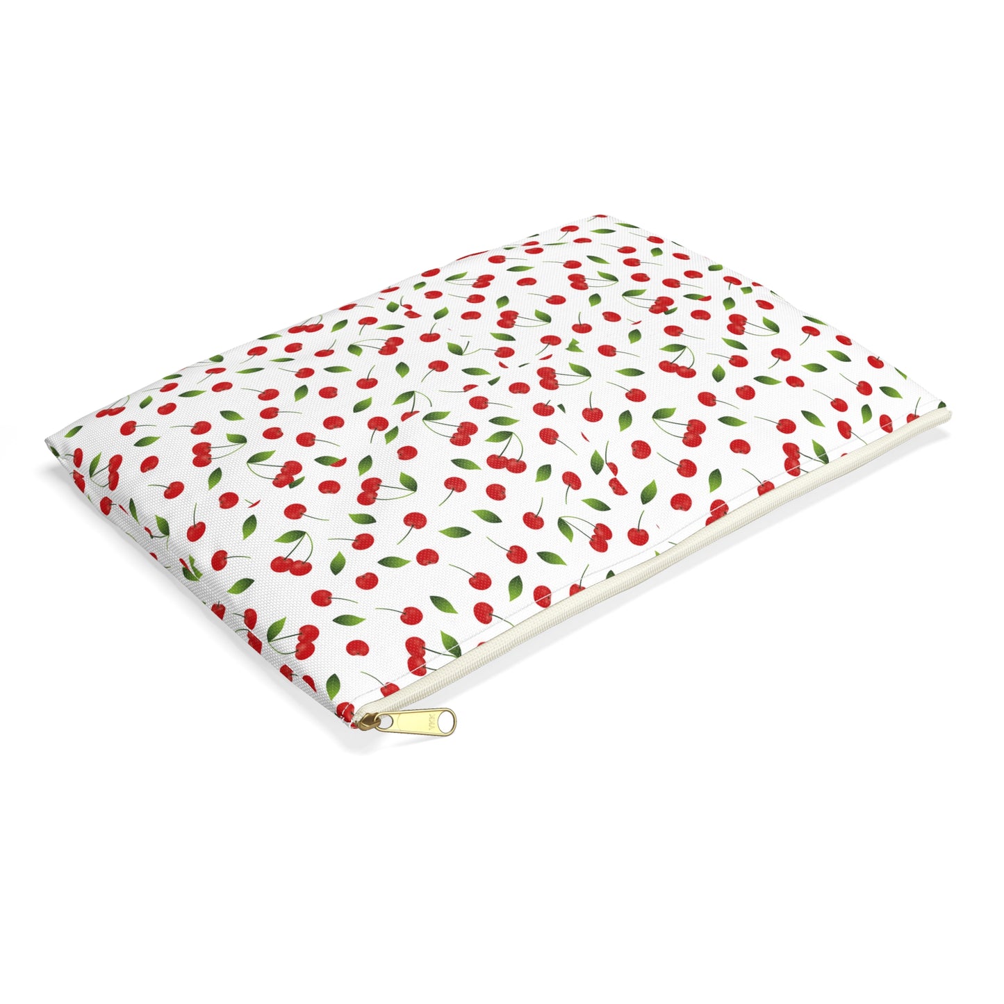 Cherry Blossom Accessory Pouch, Cute Toiletry Bag, Makeup Organizer, Gift for Her, Cherry Print Purse, Cherry Themed Essentials