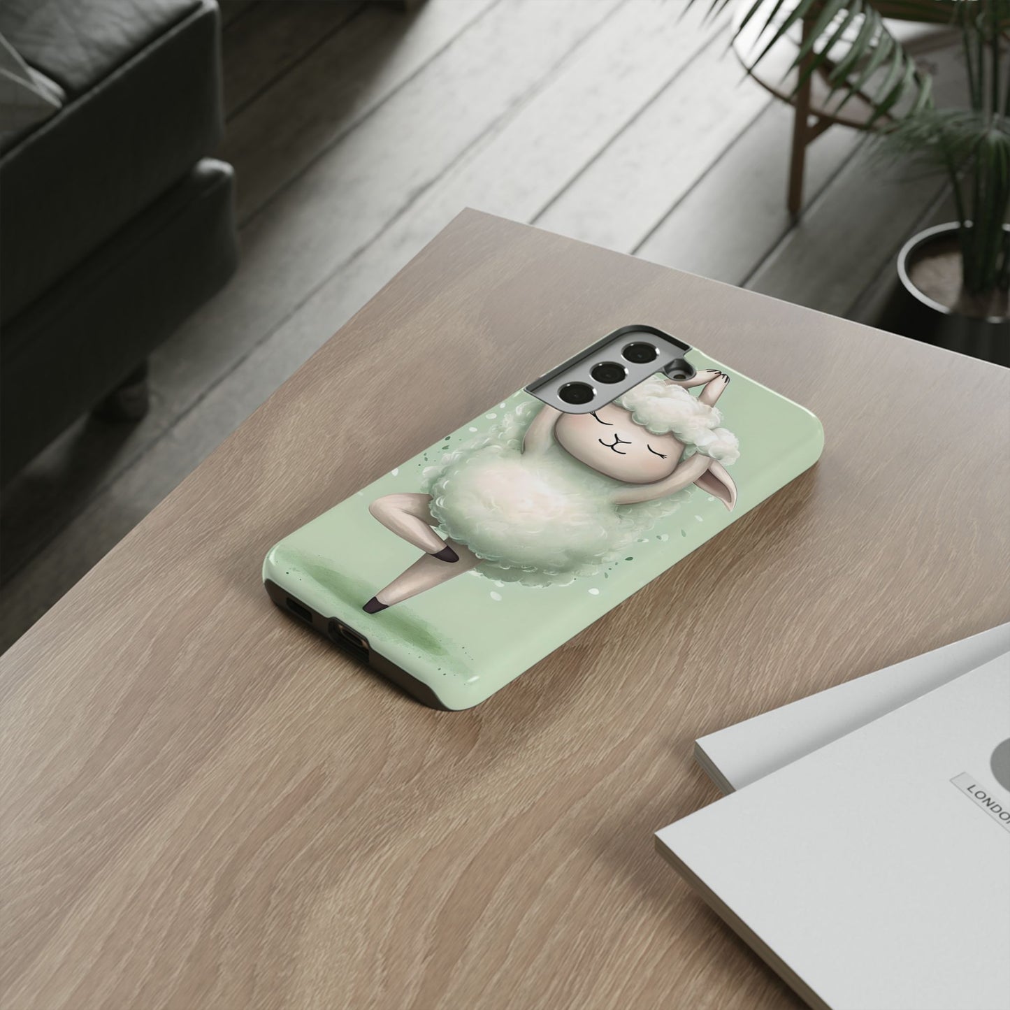 Cute Yoga Sheep Phone Case — Pastel Lamb Ballerina Protective Cover
