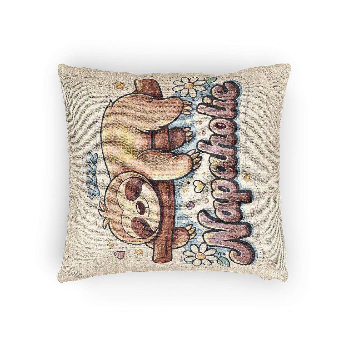 Sloth Napaholic Woven Pillow — Cute Napaholic Decorative Throw Pillow