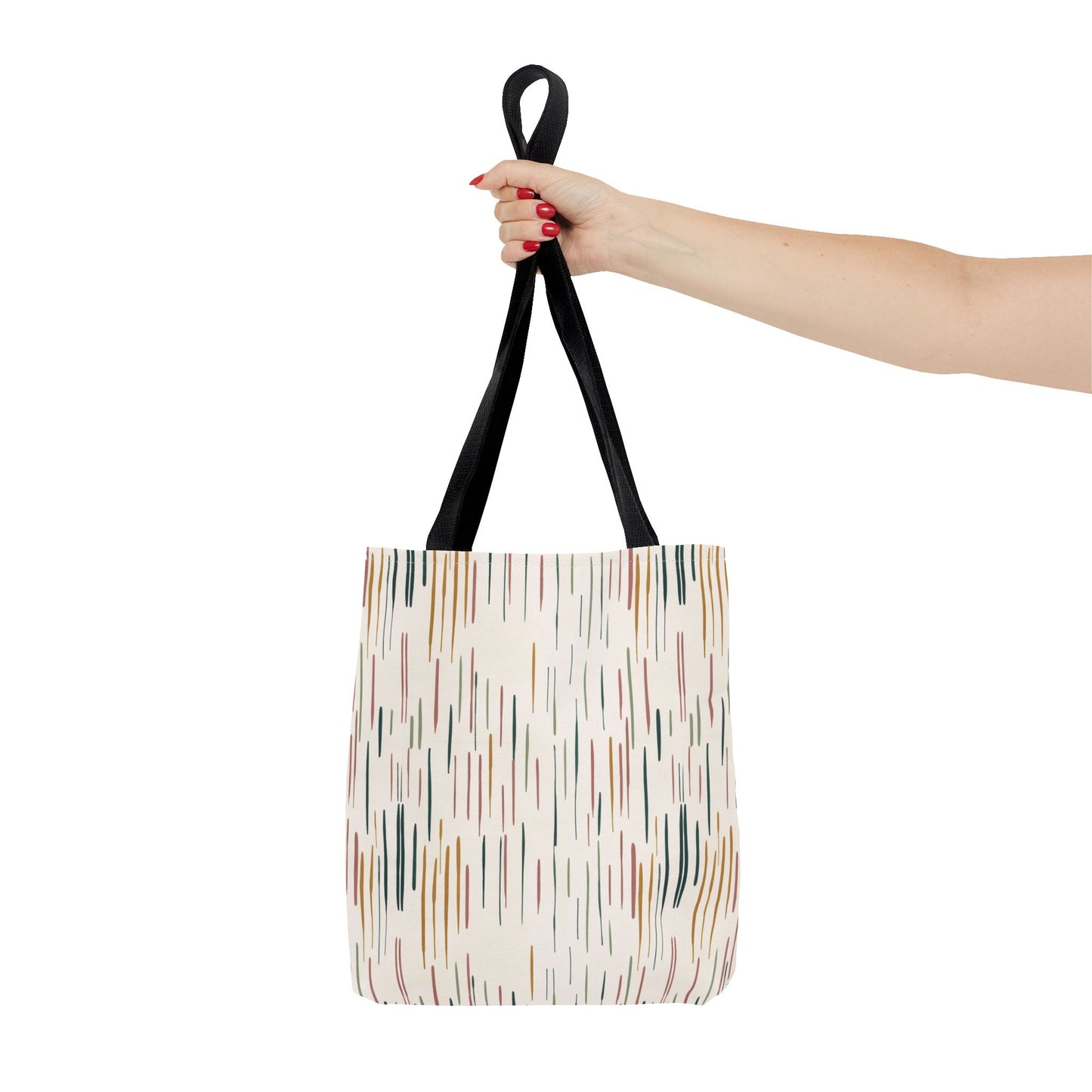 Earth Tones Abstract Stripe Tote Bag — Minimalist Boho Canvas Shopper
