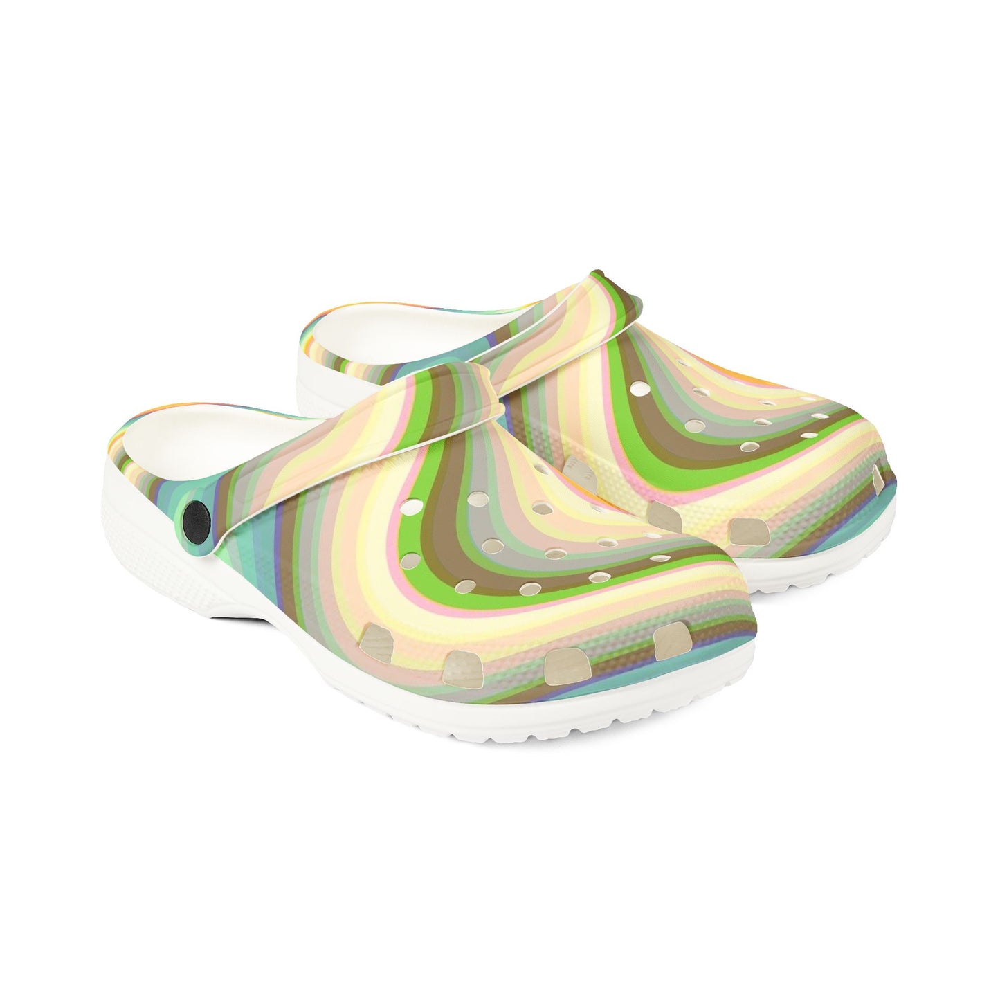 Retro Swirl Clogs — Colorful EVA Foam Comfort Shoes