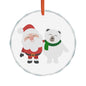 Crystal Heart Ornament — Cute Santa & Polar Bear Christmas Decoration