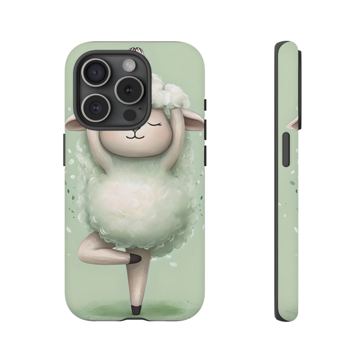 Cute Yoga Sheep Phone Case — Pastel Lamb Ballerina Protective Cover