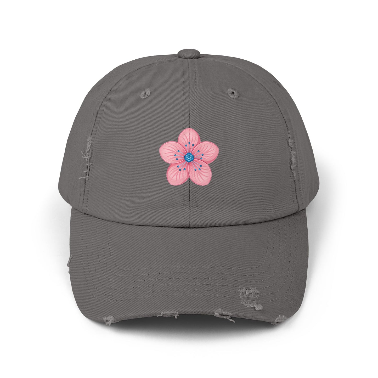 Floral Distressed Cap | Trendy Hat for Spring and Summer | Perfect Gift for Floral Lovers, Outdoor Events, Festivals, Birthdays