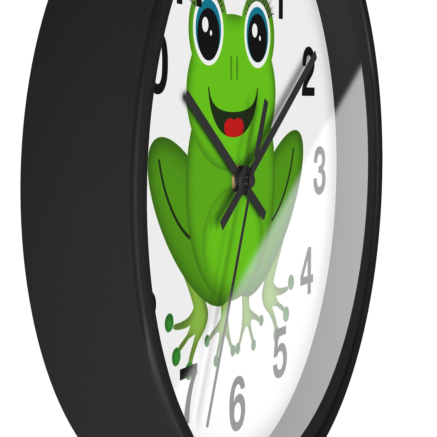 Frog Wall Clock - Whimsical Green Frog Design