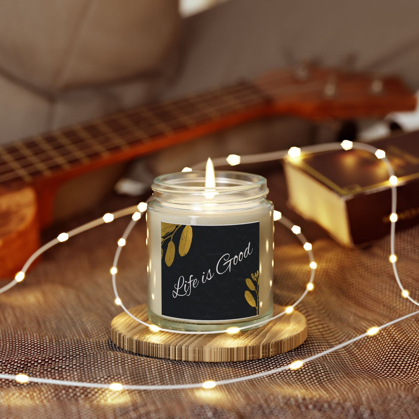 Life Is Good Scented Candle — Coconut Apricot Wax (4oz & 9oz)