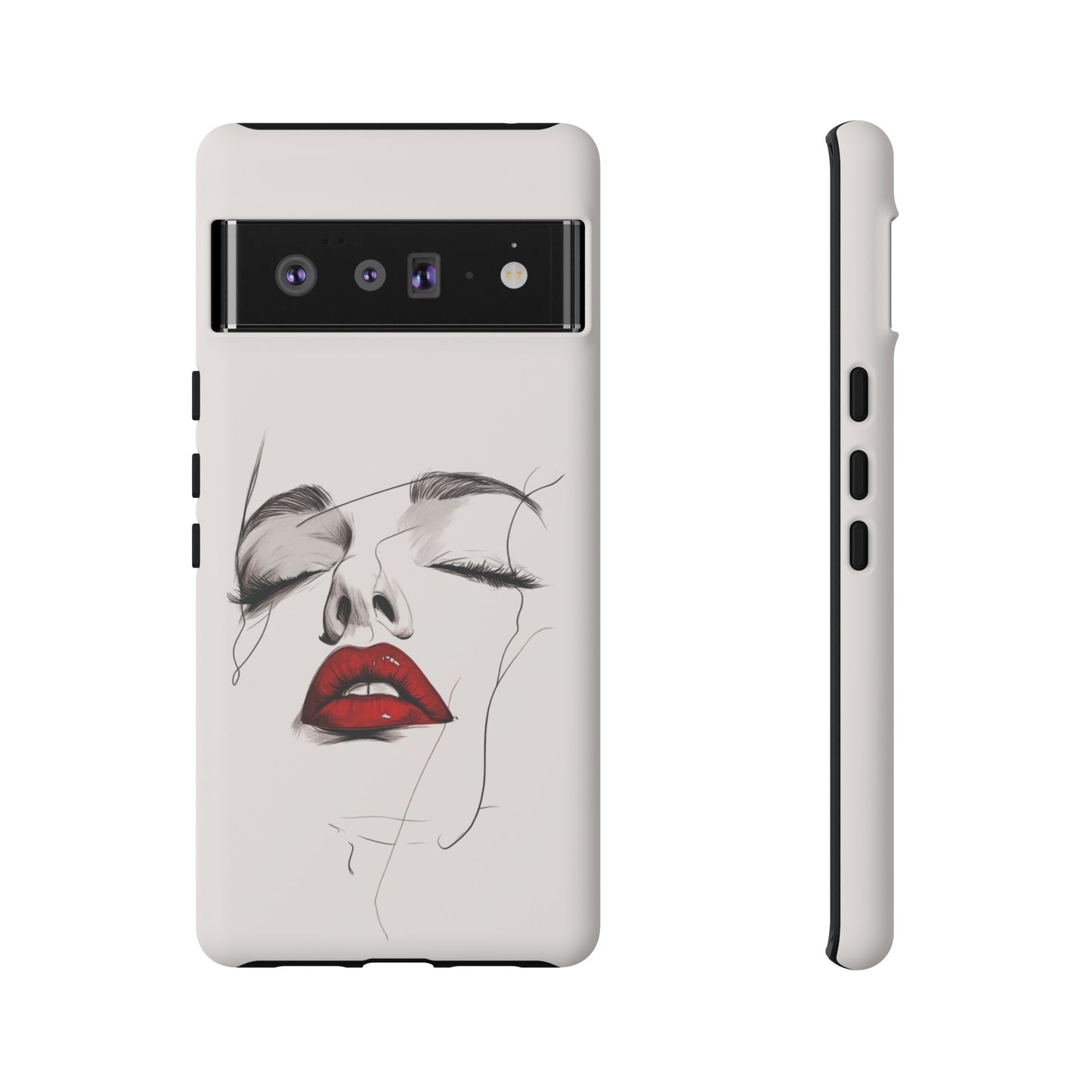 Stylish Phone Case with Artistic Lip Design, Femme Tech Accessory, Trendy Device Cover, Gift for Her, Unique Phone Accessories