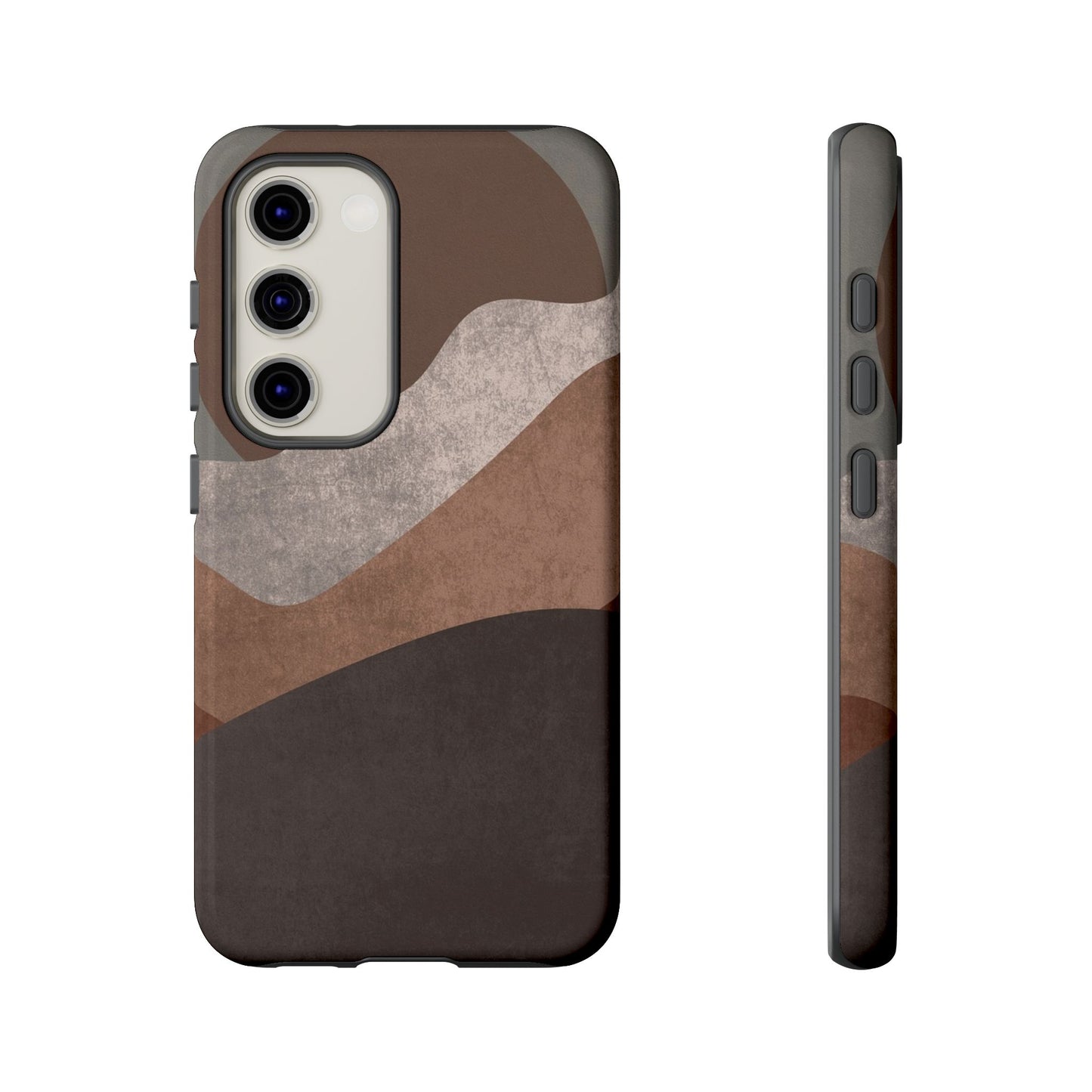 Abstract Earthtone Phone Case — Brown Layered Rugged Tough Case