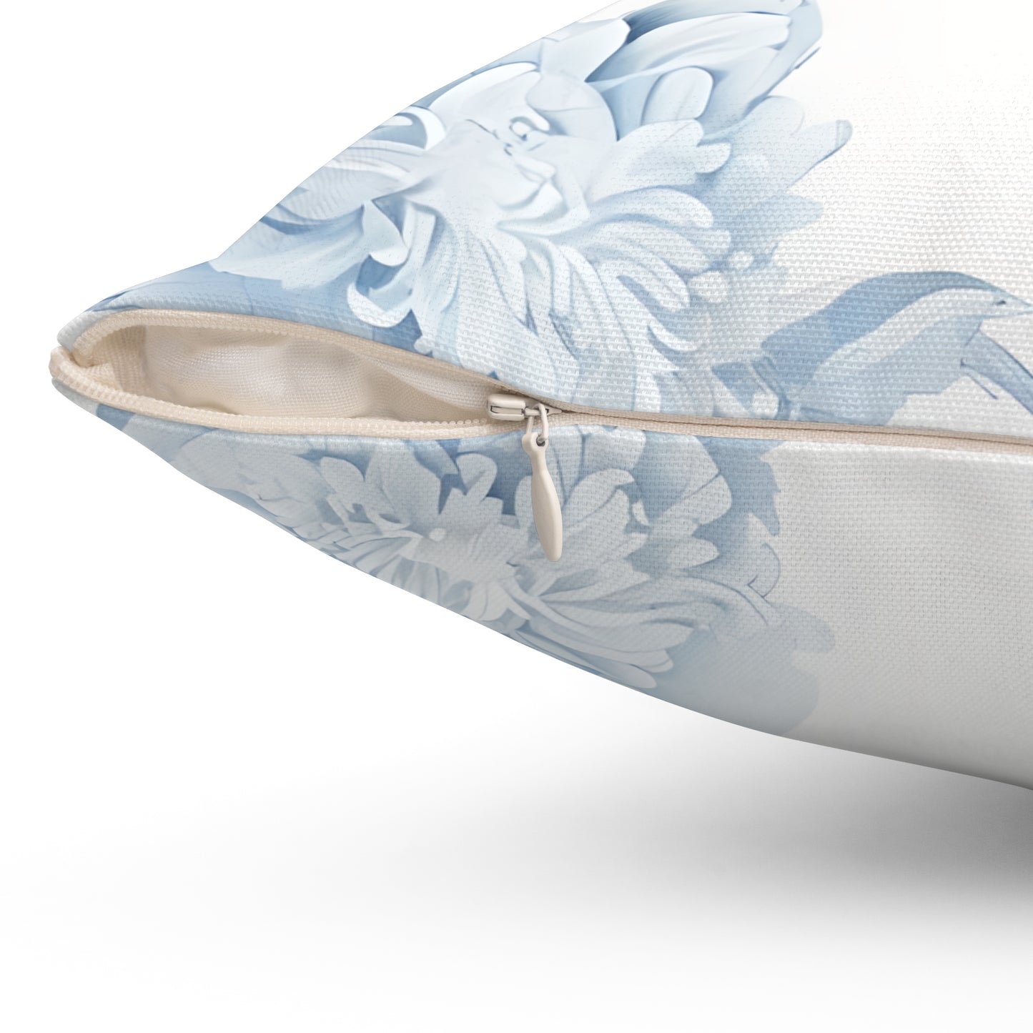 Monogram Pillow - Blue Floral Letter 'A' Square Throw Pillow