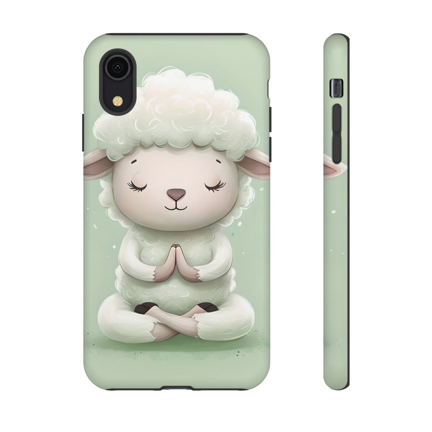 Meditating Lamb Phone Case — Cute Pastel Protective iPhone Cover