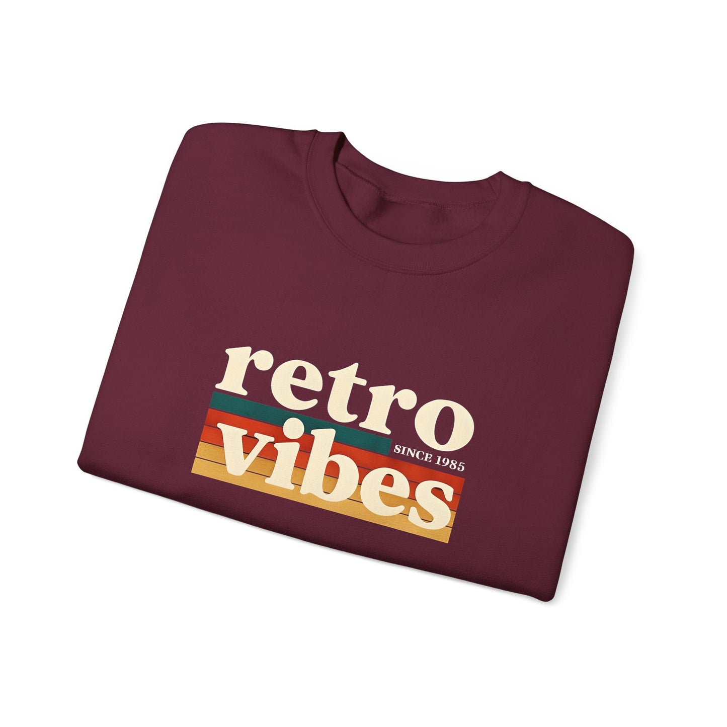 Retro Vibes Crewneck Sweatshirt, Unisex Vintage Style, Cozy Fall Fashion, Gift for Music Lovers, Chill Weekend Wear