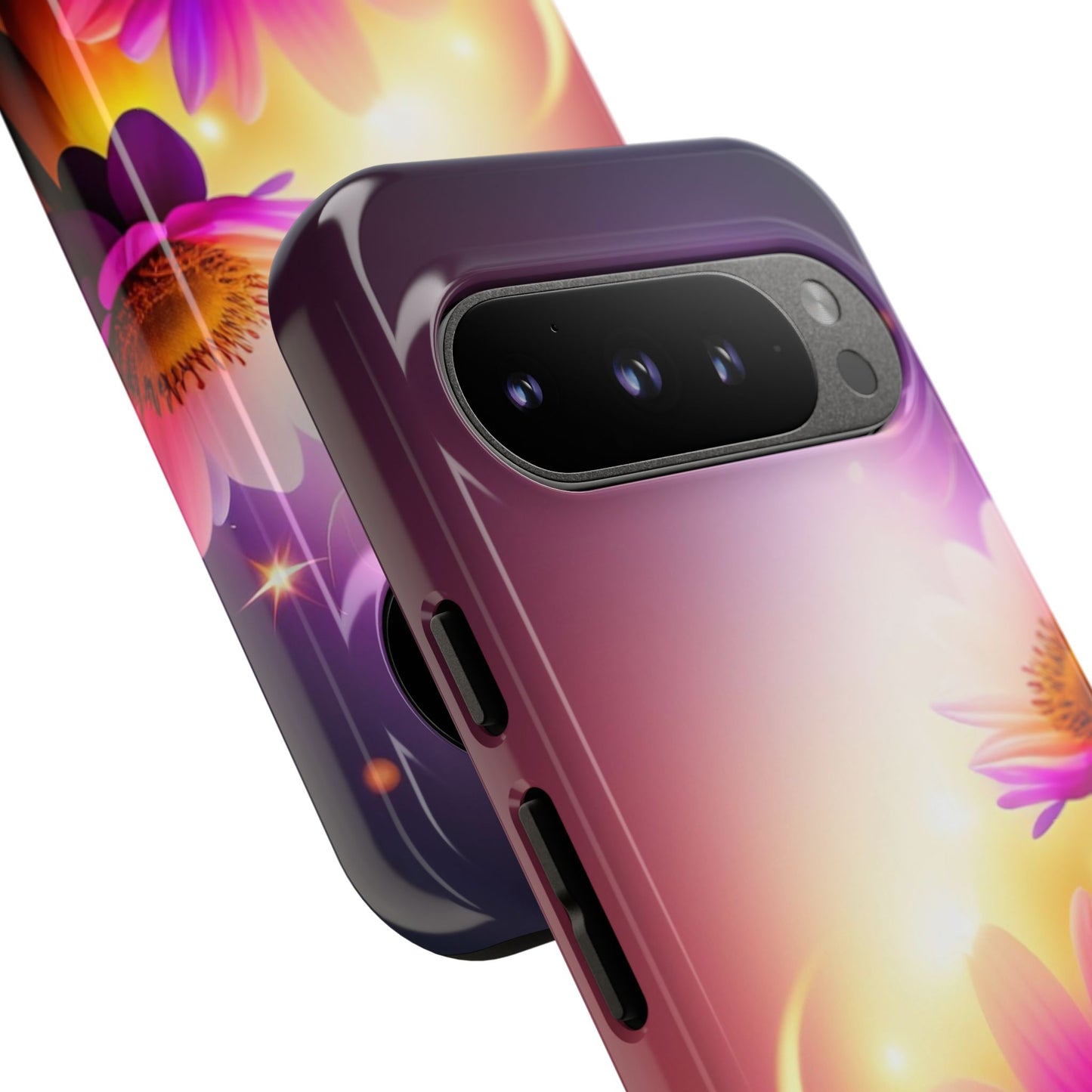 Floral Moonlight Phone Case – Purple Daisy Protective Cover