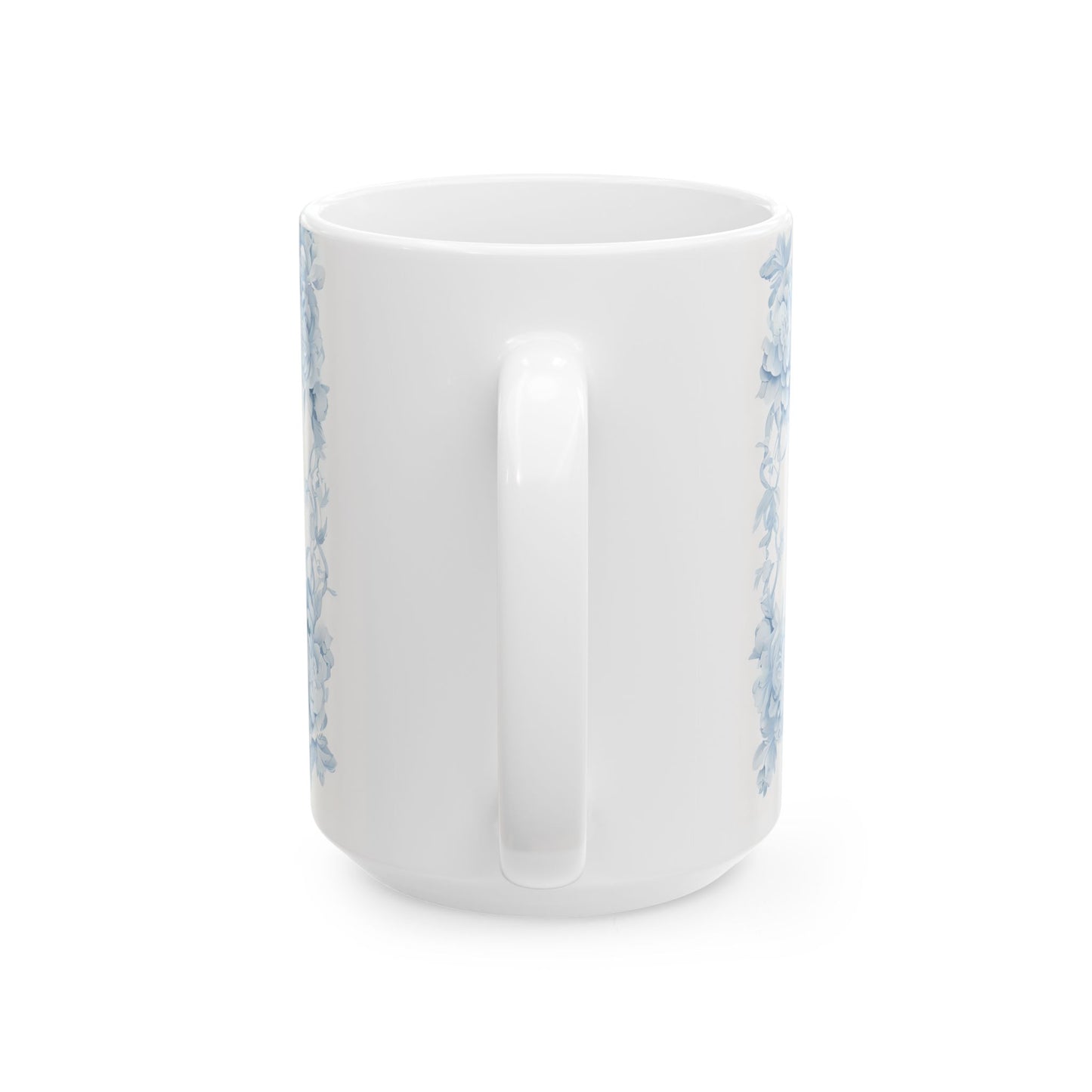 Blue Floral Monogram Ceramic Mug (11oz/15oz)
