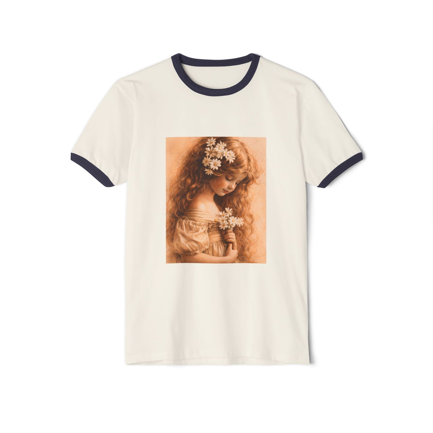 Vintage Floral Girl Ringer Tee