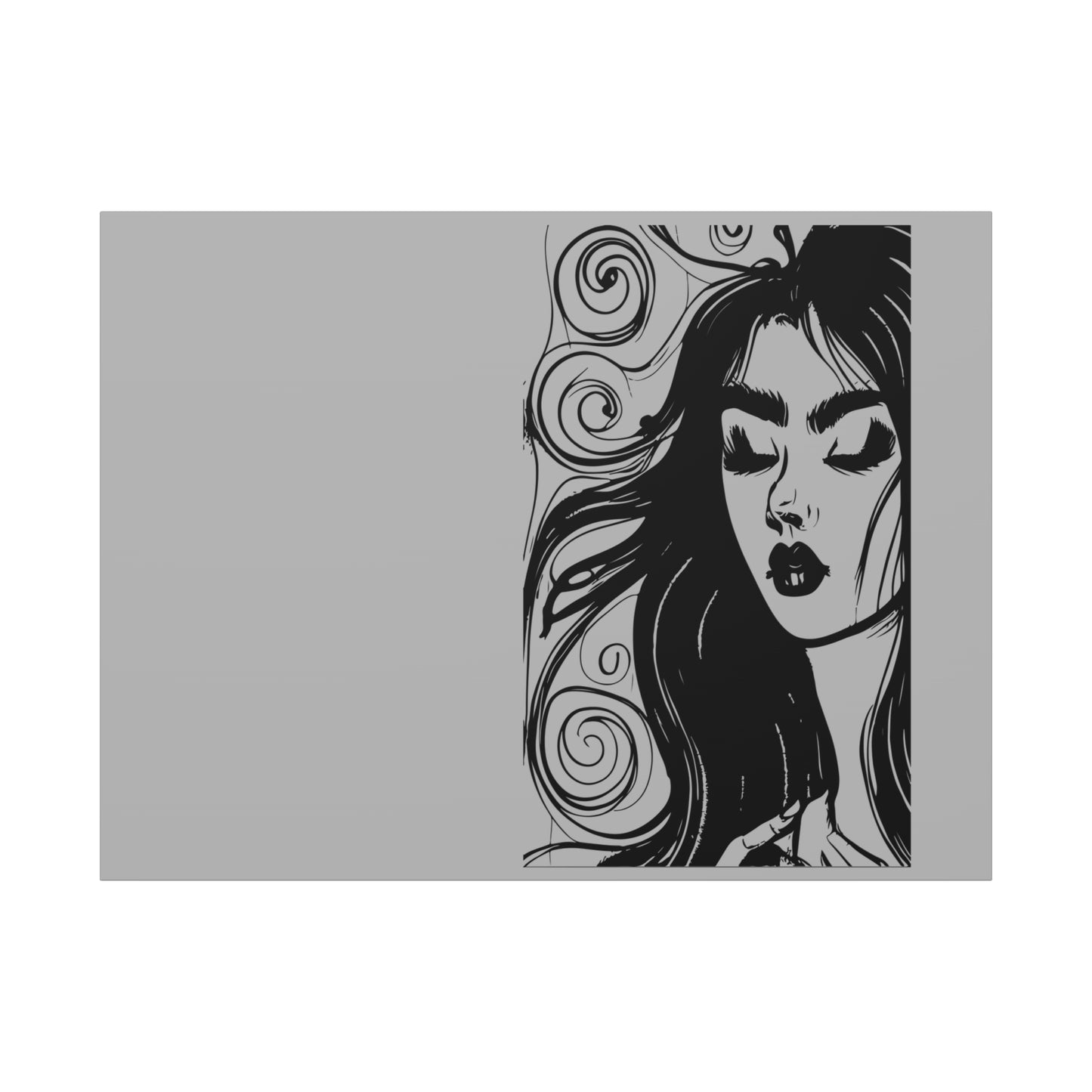 Gothic Woman Portrait Canvas Art — Matte Stretched Wall Decor