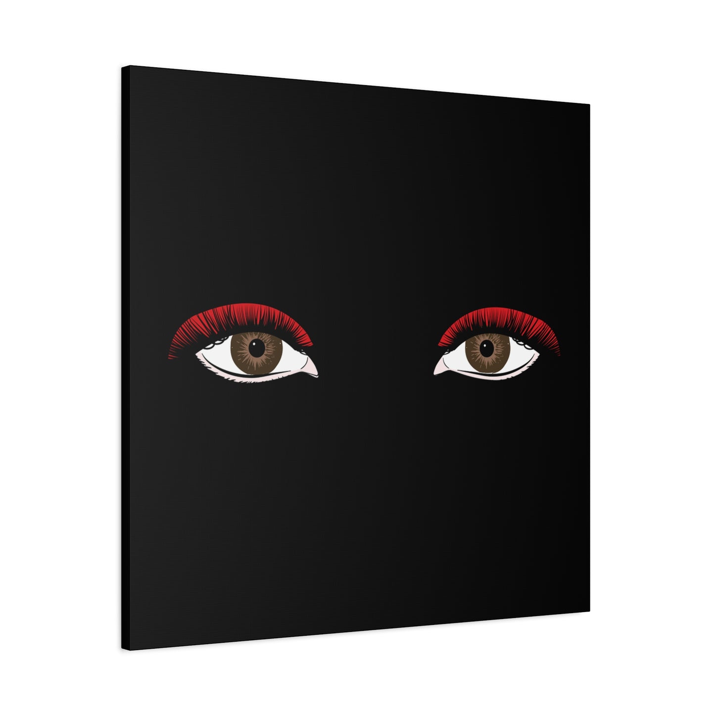 Red Lashes Wall Art Canvas — Glam Eyes Makeup Decor