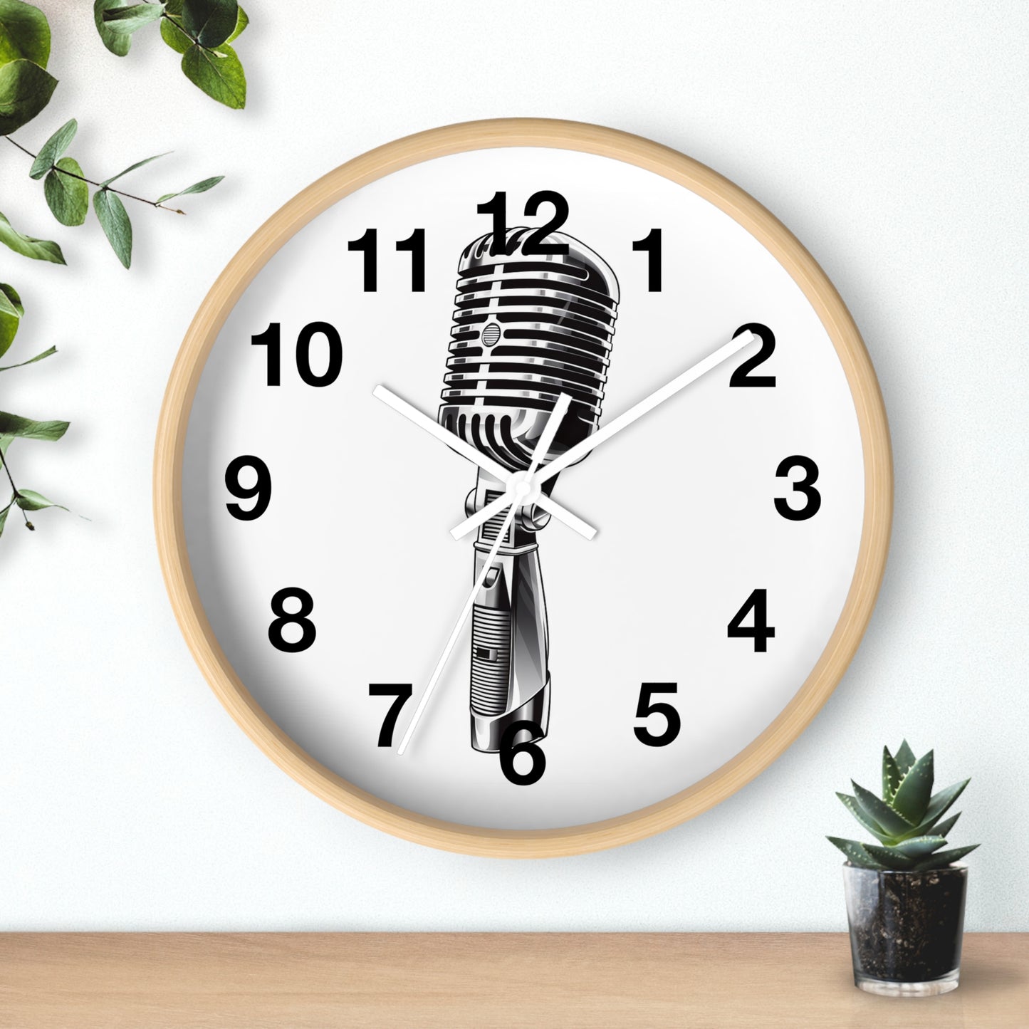 Retro Microphone Wall Clock | Vintage Mic Analog Clock