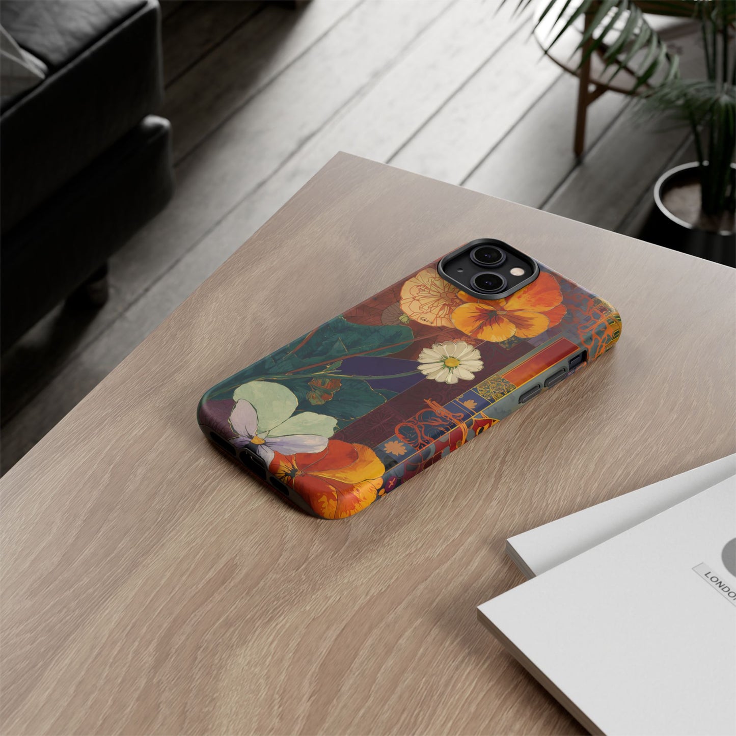 Floral Pansy Tough Phone Case — Vintage Botanical Protection