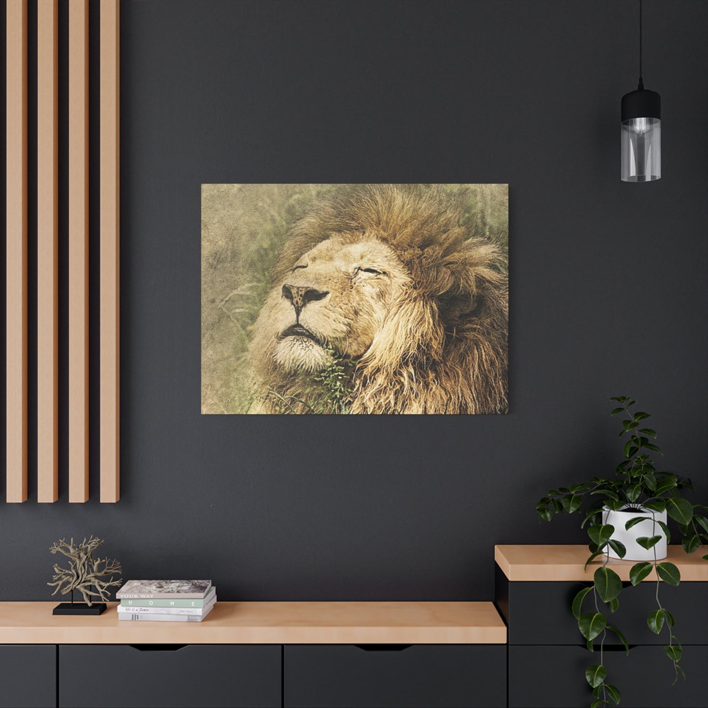 Lion Portrait Matte Canvas Print — Stretched 1.25" Wall Art