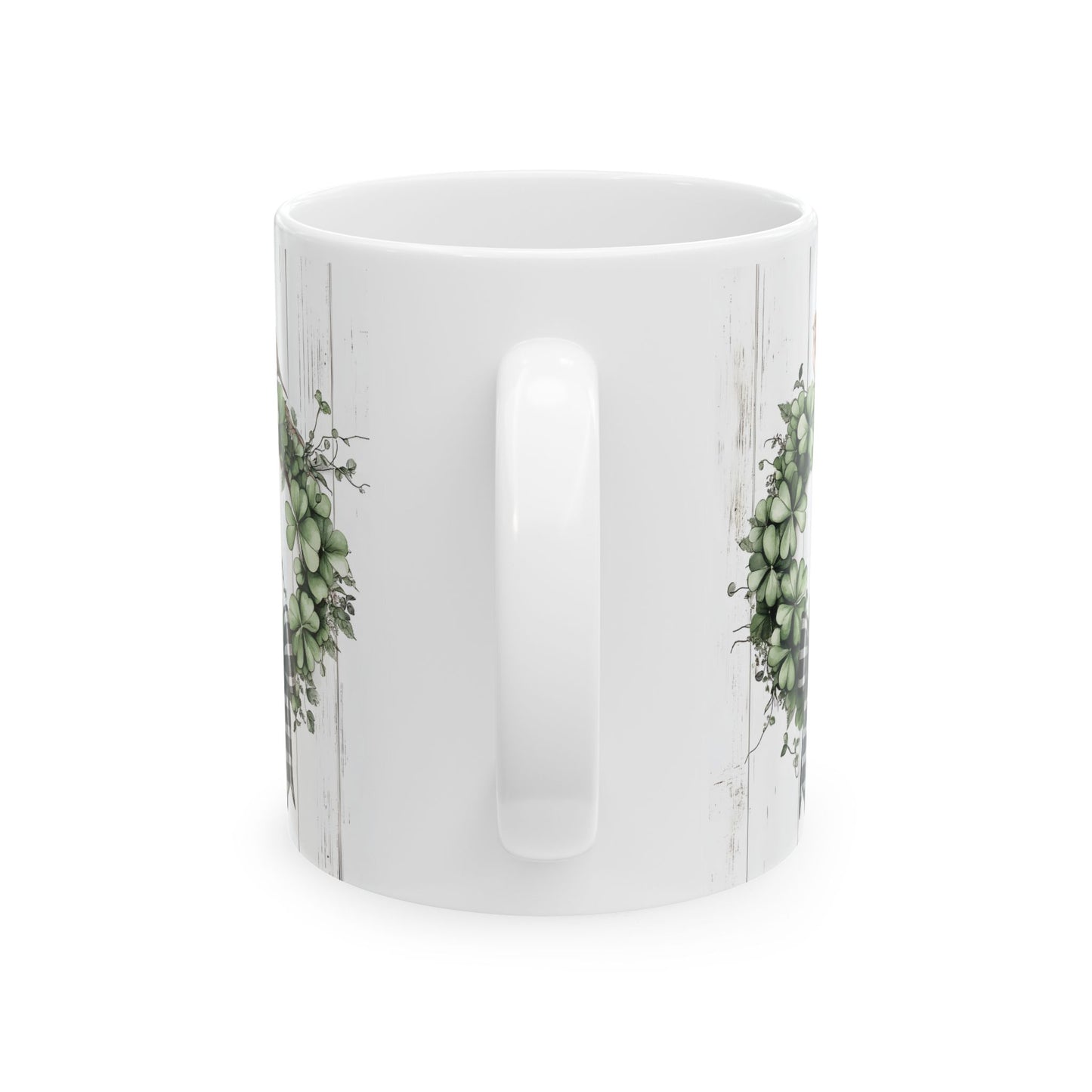 Green Wreath, Gift for Friends, Home Décor, Coffee Mug, Holiday Celebration