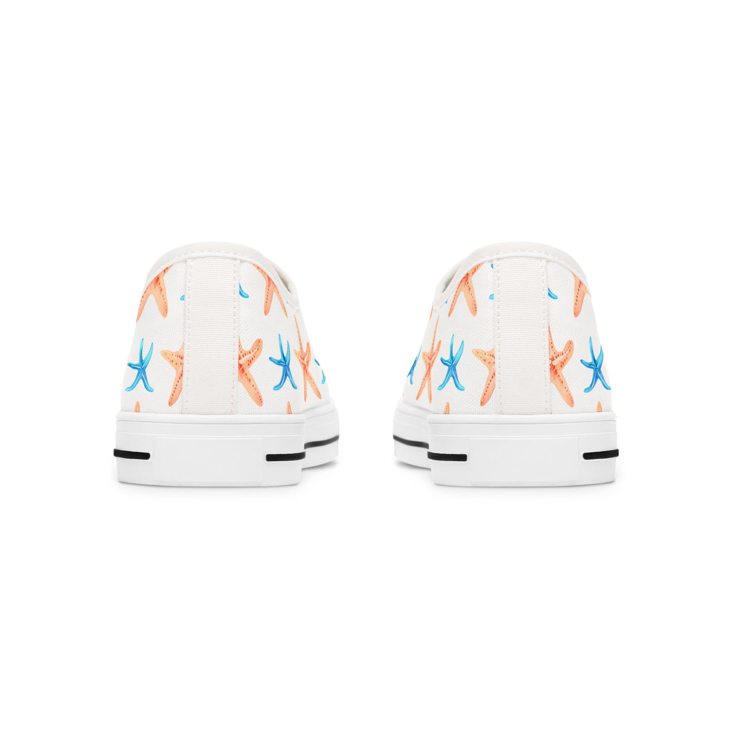 Starfish Print Sneakers — Beachy Low-Top Canvas Shoes