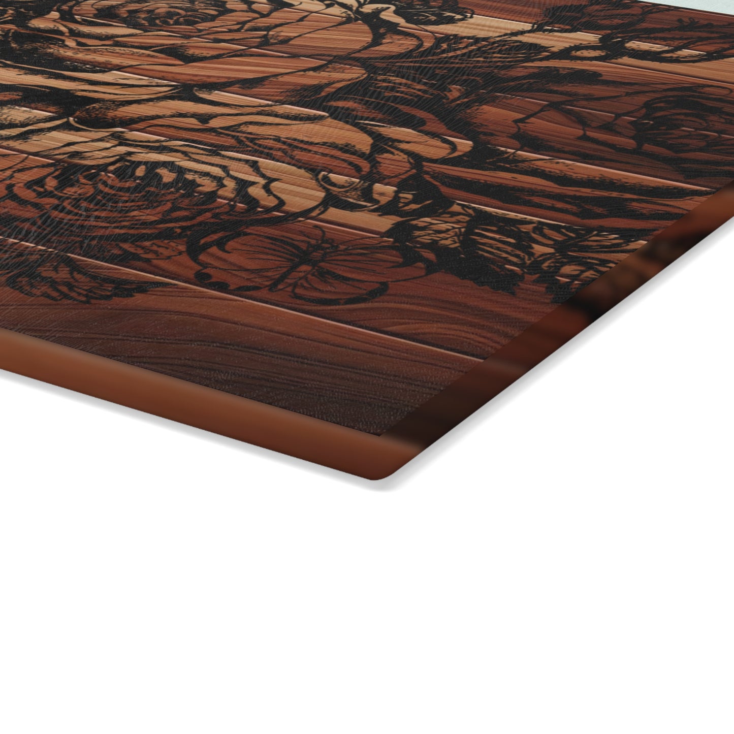 Elegant Floral Glass Cutting Board