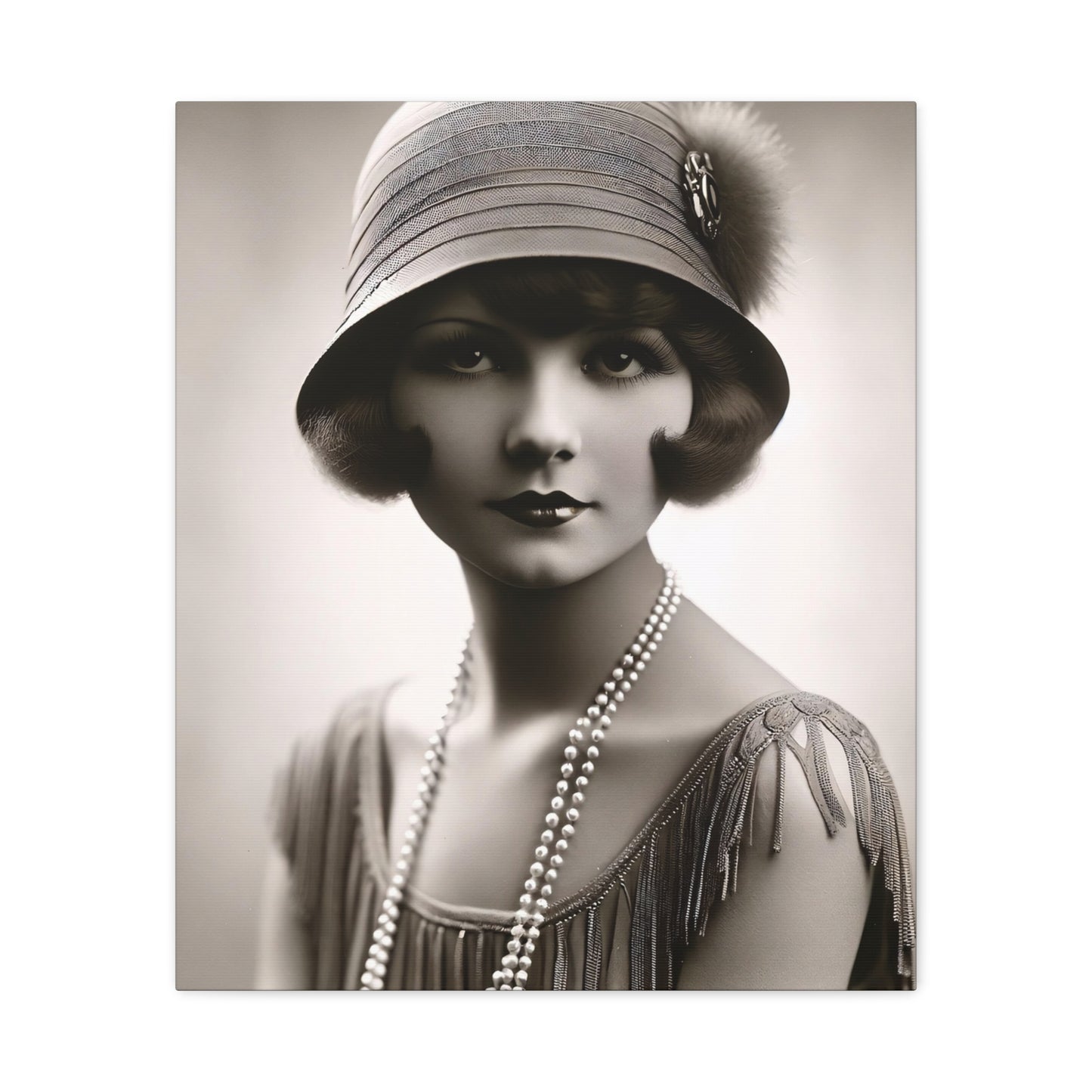 Vintage 1920s Flapper Portrait Canvas