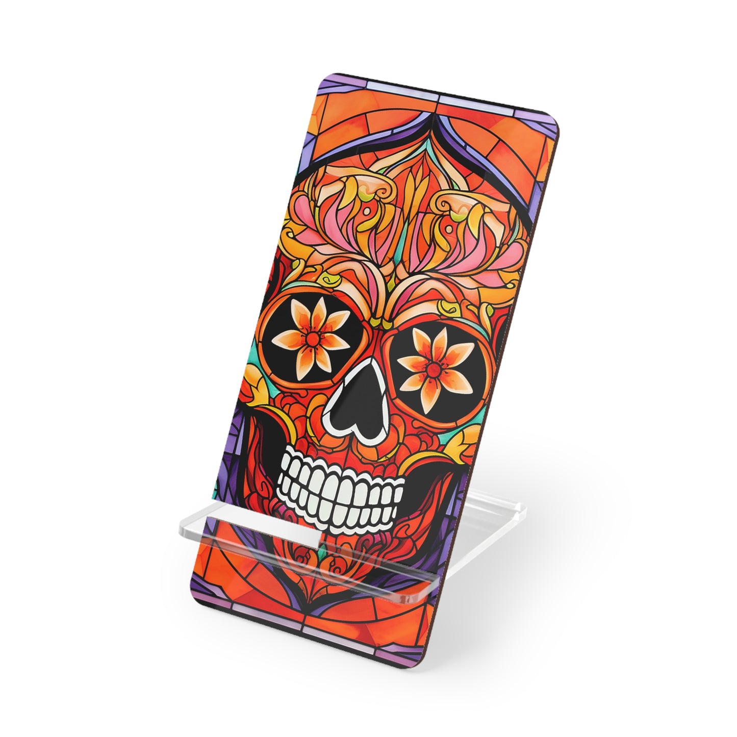 Phone Stand — Colorful Day of the Dead Sugar Skull Mobile Display